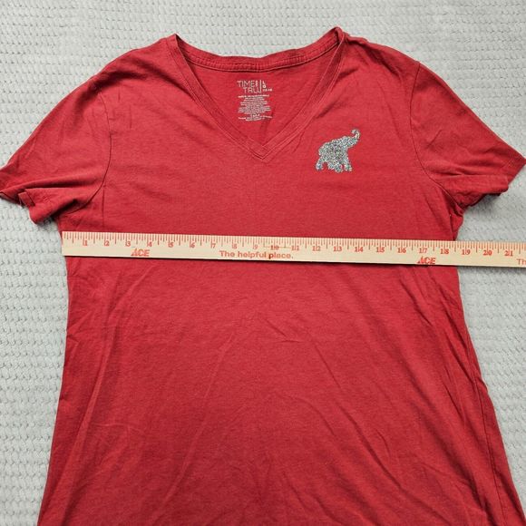 Women's Time &Tru Personalized Alabama Elephant Shirt Size Large Glitter - Picture 3 of 12